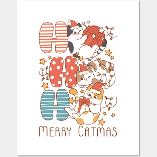 Ho Ho Ho Merry Catmas Posters and Art